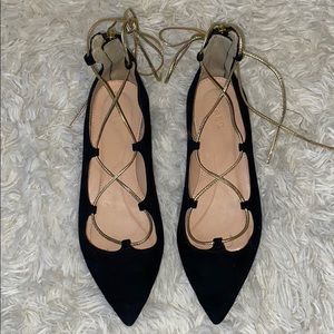 J. Crew Lace-Up Ballet Flats
